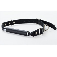 Чёрный кляп-трензель на кожаных ремешках с застёжкой Чёрный кляп-трензель на кожаных ремешках с застёжкой