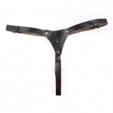 Черные кожаные трусики со штырьком Черные кожаные трусики со штырьком