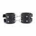 Черные широкие кожаные оковы с двумя пряжками Черные широкие кожаные оковы с двумя пряжками