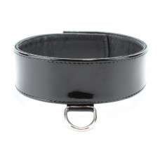 Черный лаковый ошейник на пряжке Черный лаковый ошейник на пряжке