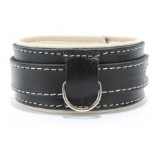 Черный ошейник с бежевым подкладом Черный ошейник с бежевым подкладом