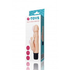 Телесный вибратор с дополнительным рельефом и клиторальным отростком - 16 см. Телесный вибратор с дополнительным рельефом и клиторальным отростком - 16 см.