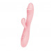 Нежно-розовый перезаряжаемый вибратор Snappy с клиторальным отростком - 19,5 см.