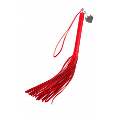 Красная кожаная плеть с петлёй - 50 см. Красная кожаная плеть с петлёй - 50 см.