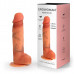 Телесный фаллоимитатор с внутренним стержнем - 18,5 см.