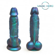 Синий фаллоимитатор с шиммером - 17 см. Синий фаллоимитатор с шиммером - 17 см.