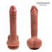 Телесный фаллоимитатор с мошонкой и присоской - 21,5 см. Телесный фаллоимитатор с мошонкой и присоской - 21,5 см.