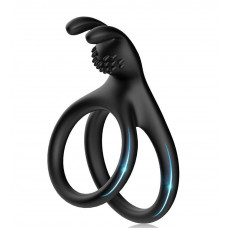 Черное эрекционное кольцо с подхватом мошонки Черное эрекционное кольцо с подхватом мошонки