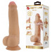 Телесный фаллоимитатор с подвижной кожей Draco - 23,3 см.