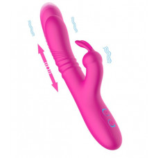 Розовый вибратор-кролик с функцией поступательных движений - 24,3 см. Розовый вибратор-кролик с функцией поступательных движений - 24,3 см.