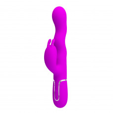 Лиловый вибратор с функцией волновой стимуляции Laursen - 24,9 см.