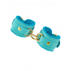 Голубые двуслойные кожаные наручники-браслеты Голубые двуслойные кожаные наручники-браслеты