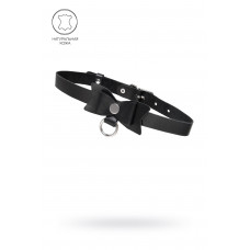 Черный чокер-ошейник с бабочкой и колечком Черный чокер-ошейник с бабочкой и колечком