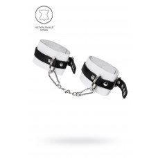 Бело-черные мягкие оковы с одним ремешком и люверсами Бело-черные мягкие оковы с одним ремешком и люверсами