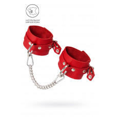 Красные мягкие кожаные оковы с люверсами Красные мягкие кожаные оковы с люверсами