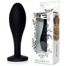 Черная анальная втулка с прозрачным кристаллом - 9,2 см. Черная анальная втулка с прозрачным кристаллом - 9,2 см.