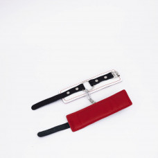 Бело-красные кожаные наручники Бело-красные кожаные наручники