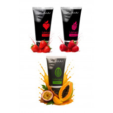 Набор из 3 съедобных лубрикантов JUJU (клубника, малина, тропические фрукты) Набор из 3 съедобных лубрикантов JUJU (клубника, малина, тропические фрукты)