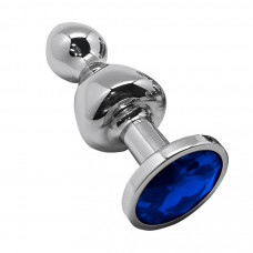 Серебристая анальная втулка Wooomy Lollypop Size S с синим кристаллом Серебристая анальная втулка Wooomy Lollypop Size S с синим кристаллом