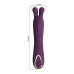 Фиолетовый вибратор с ушками DJ Rabbit - 13,9 см.