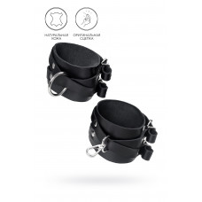 Черные кожаные оковы с двумя перекрёстными ремешками Черные кожаные оковы с двумя перекрёстными ремешками