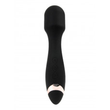 Черный силиконовый wand-вибратор - 18,5 см. Черный силиконовый wand-вибратор - 18,5 см.