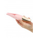 Нежно-розовый мини-вибратор с раздвоенным кончиком - 12,3 см.