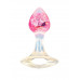 Розоватая анальная пробка с ручкой - 8,5 см.