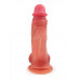 Телесный силиконовый фаллоимитатор на присоске - 19 см. Телесный силиконовый фаллоимитатор на присоске - 19 см.