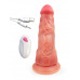 Телесный вибратор-реалистик с пультом ДУ - 25 см. Телесный вибратор-реалистик с пультом ДУ - 25 см.