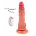 Телесный вибратор-реалистик с пультом ДУ - 23 см.