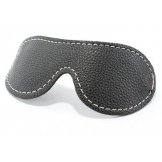 Черная кожаная маска на глаза с контрастной строчкой Черная кожаная маска на глаза с контрастной строчкой