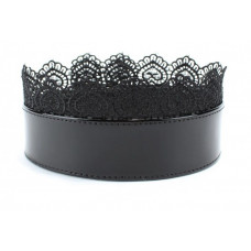 Изящный чёрный ошейник с кружевом Изящный чёрный ошейник с кружевом