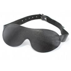 Черная кожаная маска на глаза на ремнях Черная кожаная маска на глаза на ремнях