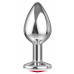 Большая серебристая анальная пробка Diamond Red Sparkle Large с красным кристаллом - 8 см. Большая серебристая анальная пробка Diamond Red Sparkle Large с красным кристаллом - 8 см.