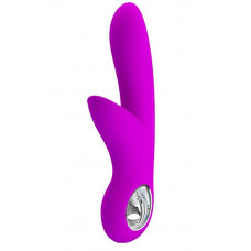 Лиловый вибратор Carol с клиторальной щеточкой - 19 см. Лиловый вибратор Carol с клиторальной щеточкой - 19 см.