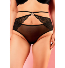 Женские трусики с серебристой фурнитурой Amor EL черные XL/XXL