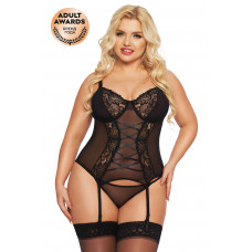 Корсет и стринги Brenda черный XXL