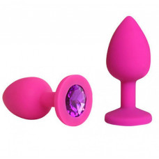 Анальная втулка фуксия с кристаллом Medium фиолетовый 8 см Анальная втулка фуксия с кристаллом Medium фиолетовый 8 см