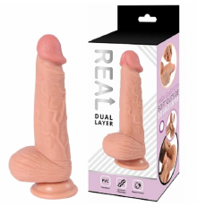 Реалистичный фаллоимитатор Real Dual Layer 14 см