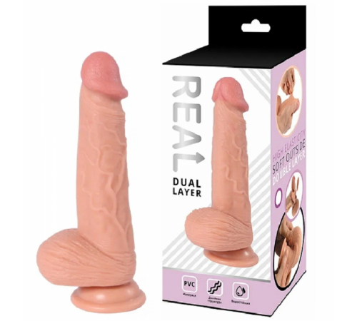 Реалистичный фаллоимитатор Real Dual Layer 14 см