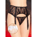 Пояс для чулок на косточках и стринги черные S/M
