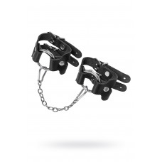 Наручники-браслеты из двух ремешков натуральная кожа чёрные Наручники-браслеты из двух ремешков натуральная кожа чёрные