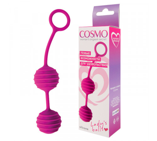 Вагинальные шарики Cosmo розовые 17 см