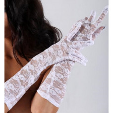 Перчатки гипюровые длинные белые Перчатки гипюровые длинные белые