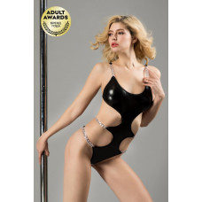 Боди с металлическими цепочками Candy Girl Selene черное OS