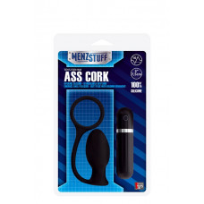 Вибровтулка анальная черная Menzstuff Ass Corn Small Black 7,5 см