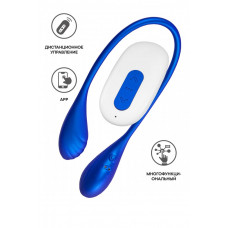 Вибратор для пар L`Eroina с пультом синий 46 см Вибратор для пар L`Eroina с пультом синий 46 см