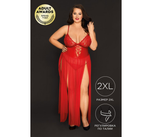 Комбинация и стринги Candy Girl Tabitha красные 2XL