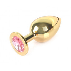 Анальная втулка с кристаллом Medium Gold светло-розовый 8 см Анальная втулка с кристаллом Medium Gold светло-розовый 8 см